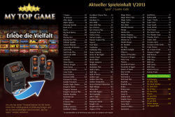 Aktueller Spieleinhalt 1/2013