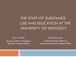 The State of Substance Use and Education at the University of