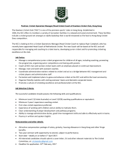 Cricket Operation Manager/Head Cricket Coach of Kowloon Cricket