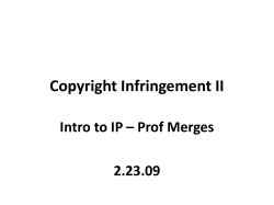 Copyright Infringement II
