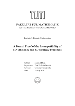 FAKULT&Auml;T F&Uuml;R MATHEMATIK A Formal Proof of the