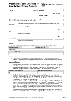 C7855 - Unconditional Bank Guarantee for Security Over Unfixed