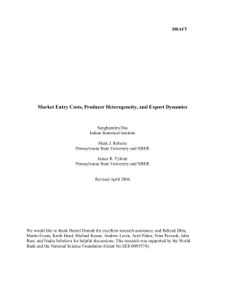 Market Entry Costs, Producer Heterogeneity, and Export Dynamics