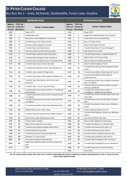ST PETER CLAVER COLLEGE Bus Run No.1 &ndash; Inala, Richlands