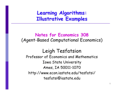 Learning Algorithms - Iowa State University Department of Economics