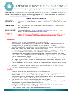 LIFE Group Discussion Questions