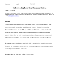Avidin, Biotin, and HABA - Mathematics in Life Sciences