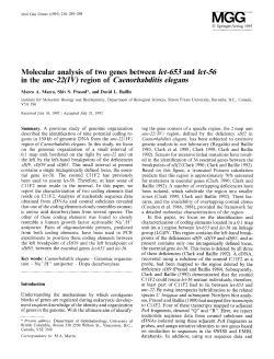 Molecular analysis of two genes between <Emphasis Type