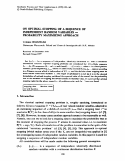 On optimal stopping of a sequence of independent random