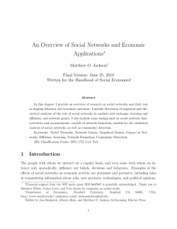 An Overview of Social Networks and Economic Applications