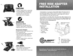 FREE RIDE ADAptER InstAllAtIon