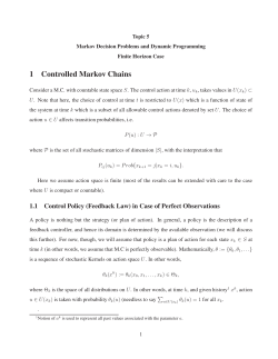 1 Controlled Markov Chains