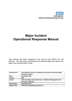 OCCG Operational Response Manual