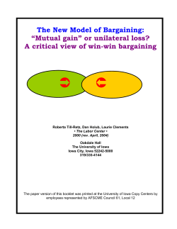 The New Model of Bargaining: &ldquo;Mutual gain&rdquo;