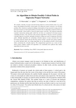 An Algorithm to Obtain Possibly Critical Paths in Imprecise