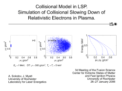 Collisional Model in LSP. Simulation of