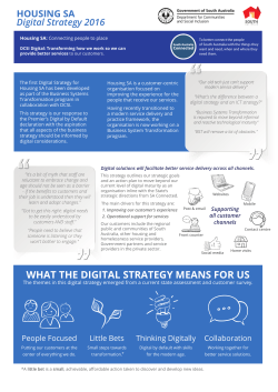 Housing SA Digital Strategy 2016 V1.0