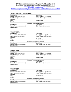 team captain &ndash; volunteer 1