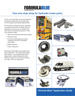 Formula Blue Application Guide for Popular Part Numbers with