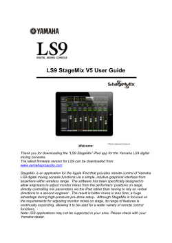 LS9 StageMix User Guide