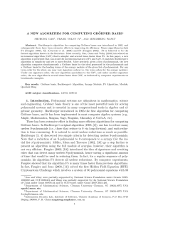A NEW ALGORITHM FOR COMPUTING GR&uml;OBNER BASES&lowast; 1