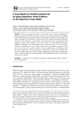 A social model for health promotion for an aging population: Initial