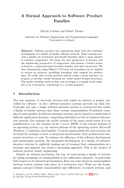 LNCS 7609 - A Formal Approach to Software Product Families