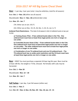 Big Game Cheat Sheet - Fort AP Hill