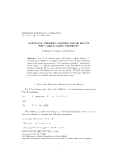 PARTIALLY ORDERED NORMED lINEAR SPACES WITH WEAK