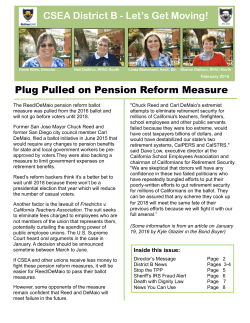 CSEA District B - Let`s Get Moving! Plug Pulled on Pension Reform