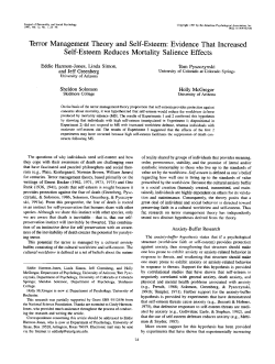 Terror Management Theory and Self-Esteem