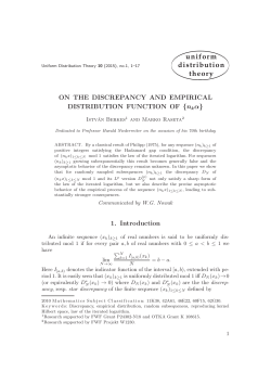 uniform distribution theory