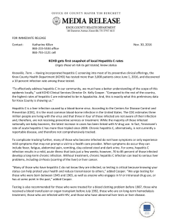 KCHD gets first snapshot of local Hepatitis C rates