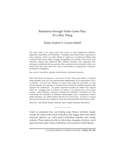 Resistance through Video Game Play: It`s a Boy Thing Kathy