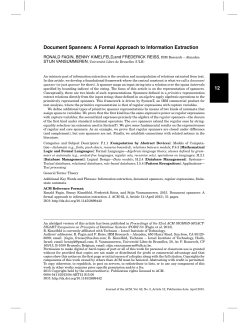 A Formal Approach to Information Extraction