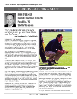 ILLINOIS COACHING STAFF RON TURNER Head Football