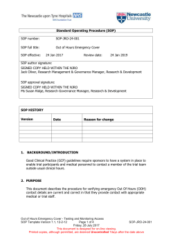 Standard Operating Procedure