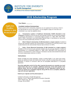 IFD Scholarship Application
