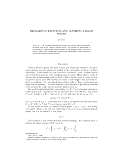 EQUIVALENCE RELATIONS AND CLASSICAL