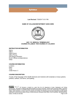 Syllabus - Skills Commons