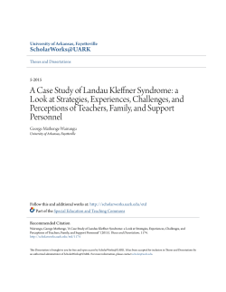 A Case Study of Landau Kleffner Syndrome: a Look at Strategies