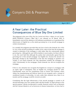 A Year Later: the Practical Consequences of Blue Sky One Limited