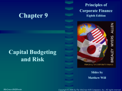 Required return Project Beta 1.26 Company Cost of Capital