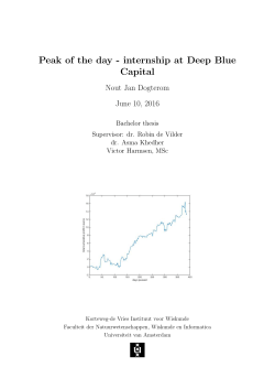 Peak of the day - internship at Deep Blue Capital