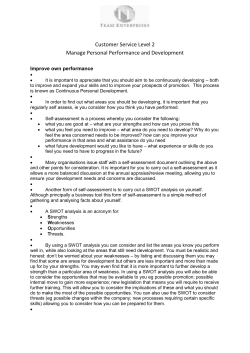 Manage Personal Performance and Development