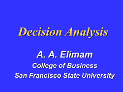 Decision Analysis - San Francisco State University