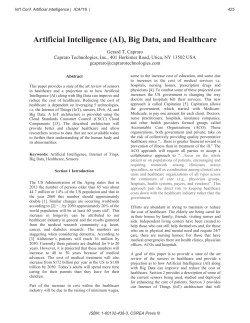Artificial Intelligence (AI), Big Data, and Healthcare