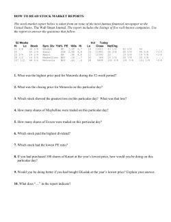 HOW TO READ STOCK MARKET REPORTS