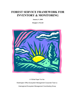 Appendix D&mdash;CENR Monitoring and Research Framework
