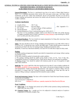 (Appendix &ndash; A) GENERAL TECHNICAL SPECIFICATION FOR